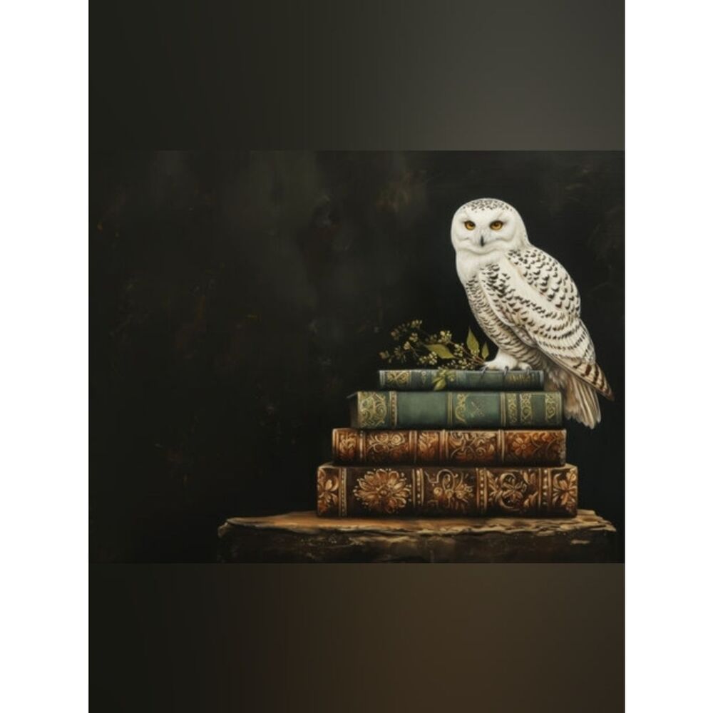 Snowy Owl Decorative Vintage Books Custom Fridge Magnet Home Kitchen Decor